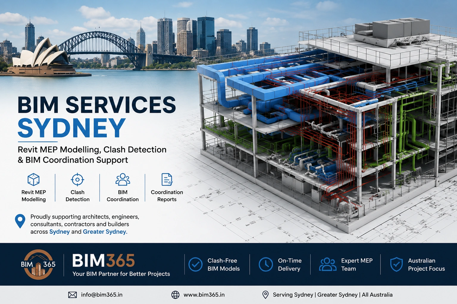 BIM Services Sydney — Revit MEP Modelling, Clash Detection & Coordination Support